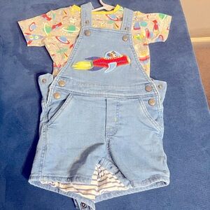 Baby boden appliqué overall set 12-18 months